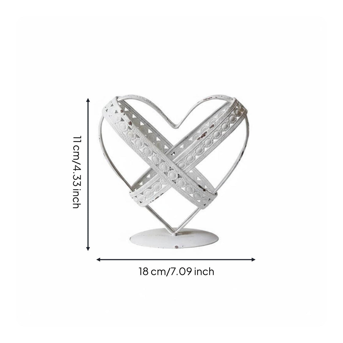 Retro Heart Ornament Distressed Finish Home Decor Retro Design House Decoration for Wedding, Photo Photography