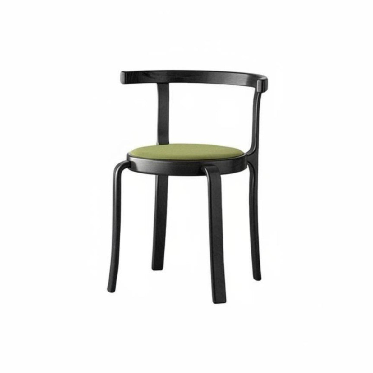 Upholstered Wooden Side Chair Retro Design Stackable Wooden Side Chair Curved rearrest sturdy Frame for Homeowners, Home Office
