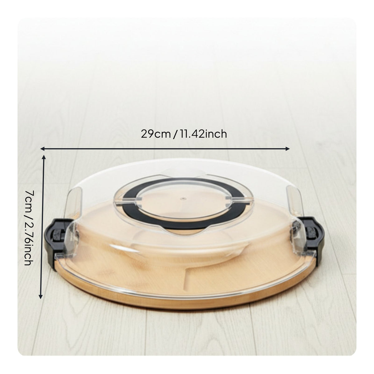 Compartment Serving Tray with Lid Multi-Functional Design Divided Platter with Carrying Handles Compartmented Sections Servingware for Party, Outdoor