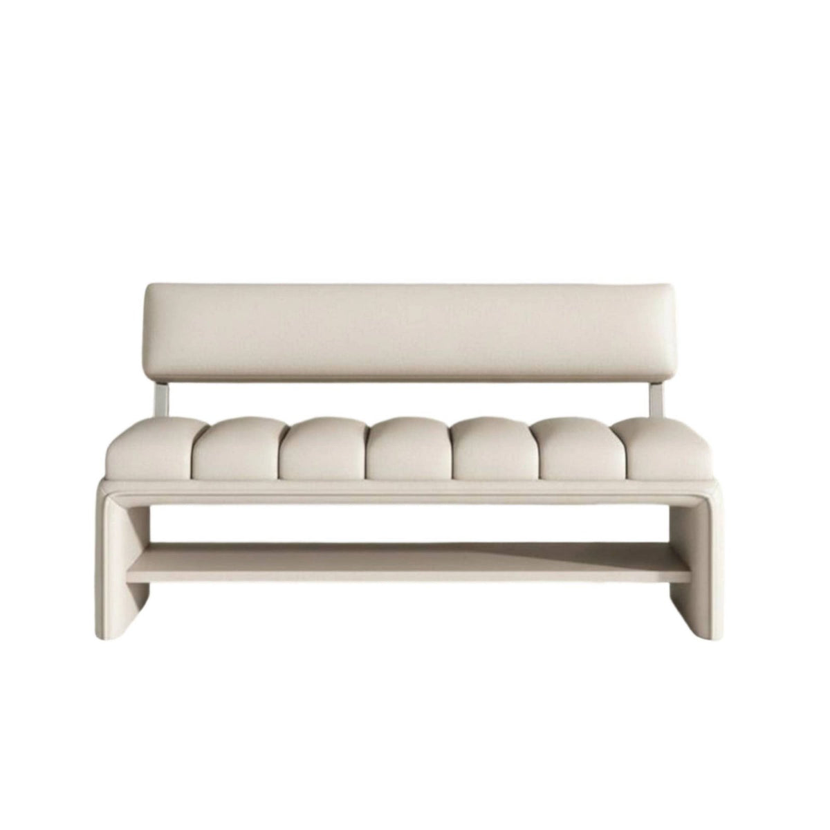 Tufted Backrest Bench Comfortable Seating Upholstered Seat Modern Design 400 Lbs Weight Capacity for Families, Entryway, Hallway