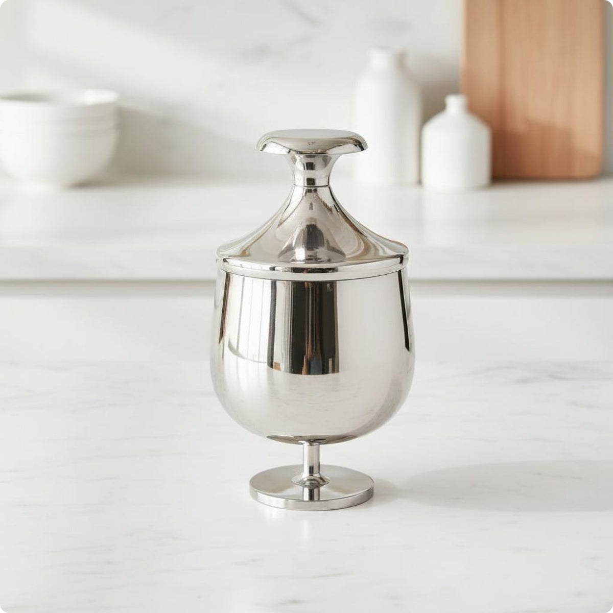 Beverage Glass Candy Jar Easy to Clean Goblet Storage Container Mirror Finish Table Decor for Desktop