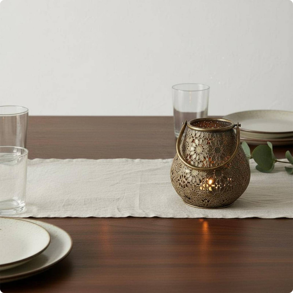Metal Candle Holder Rustic Home Decor Stable Base