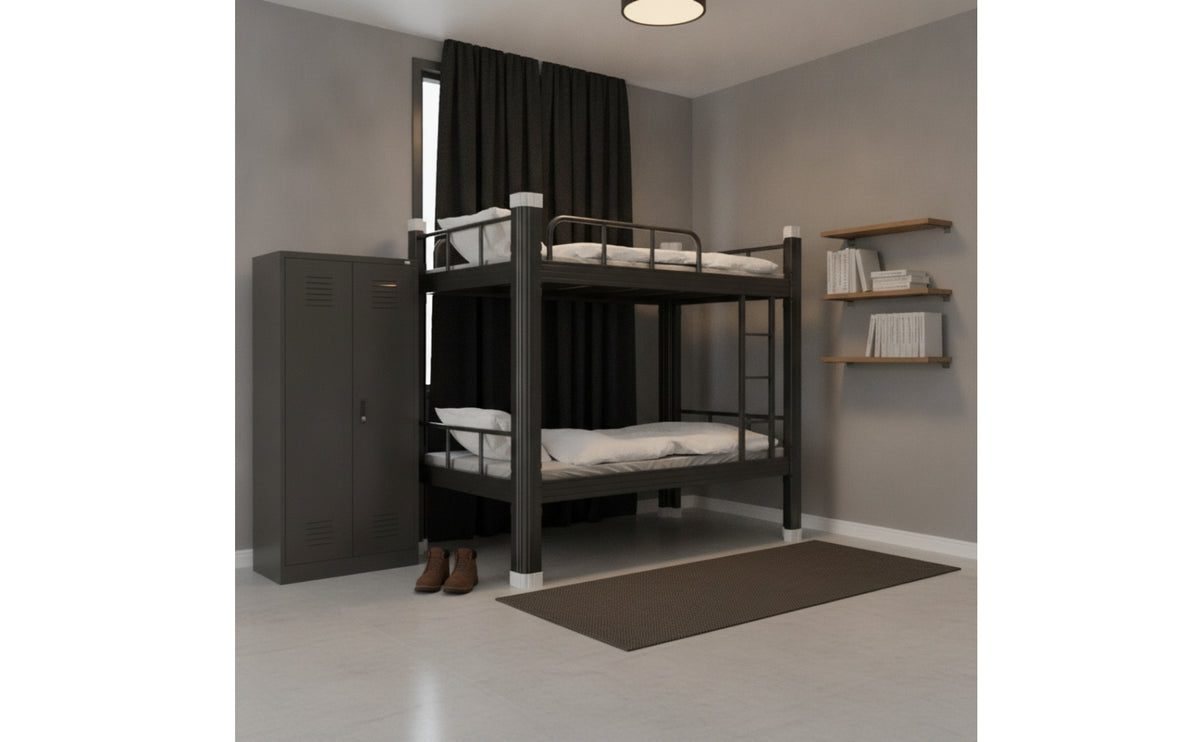 Steel Bunk Bed Space-Saving Metal Bunk Bed Heavy-Duty Furniture for Roommates, Employees, Student Apartments, Employee Housing, Shared Bedrooms
