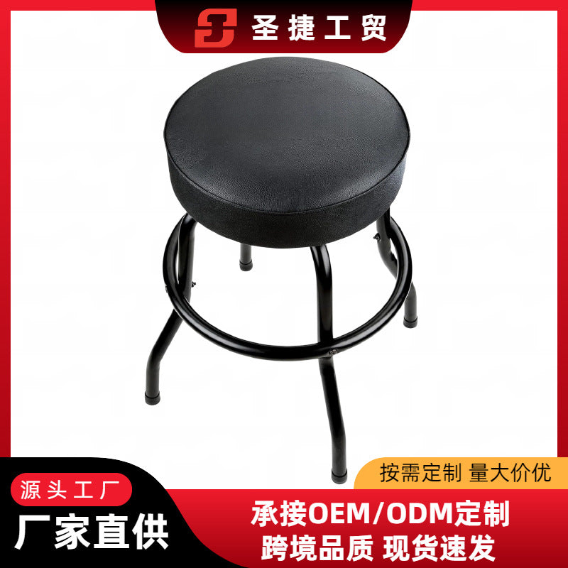 Metal Bar Stool, Swivel, No Armrest, American Style, Black