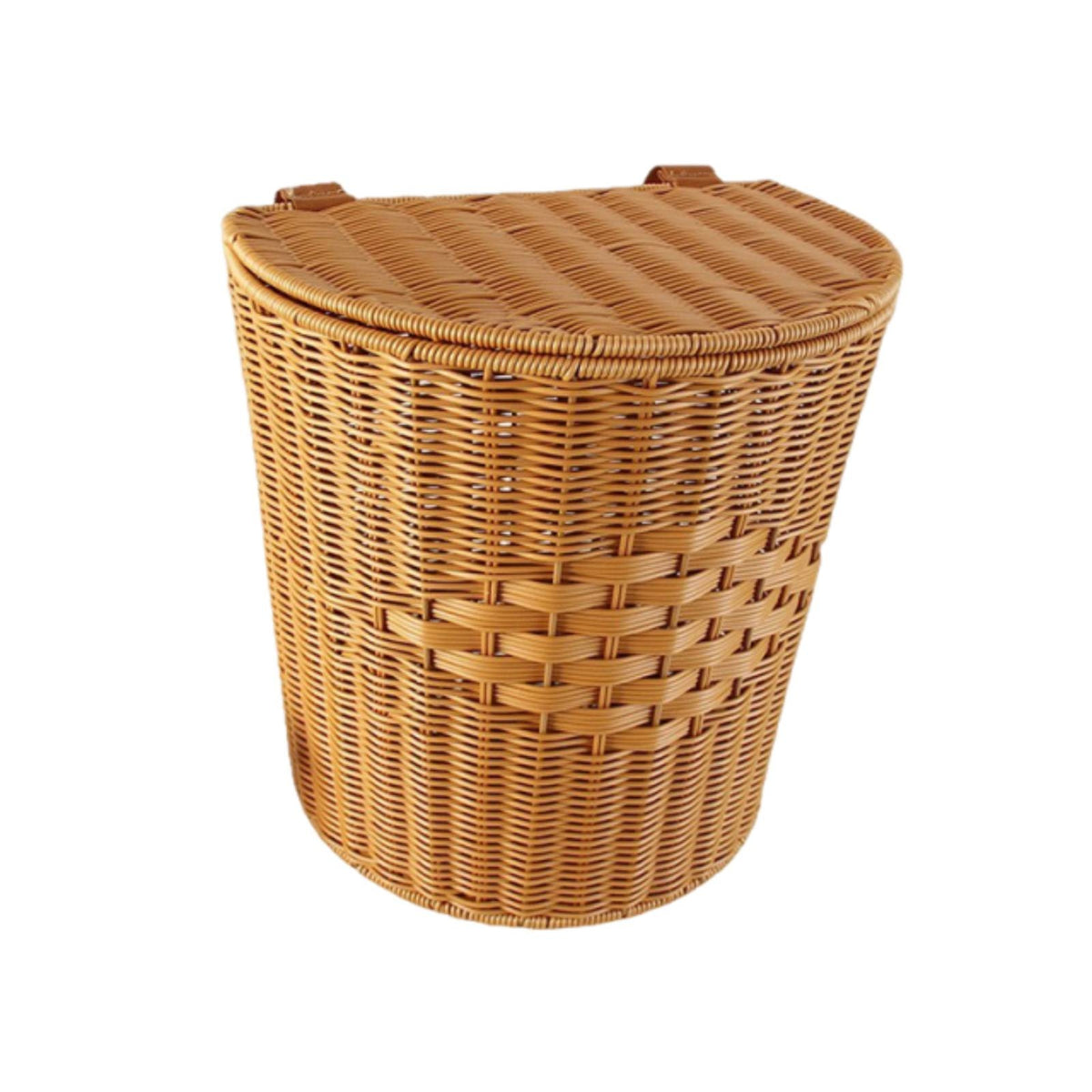 Handwoven Backpack Basket with Lid Wicker-Style Imitation Rattan Backpack Multifunctional Woven Picking Basket Spacious for Harvesting