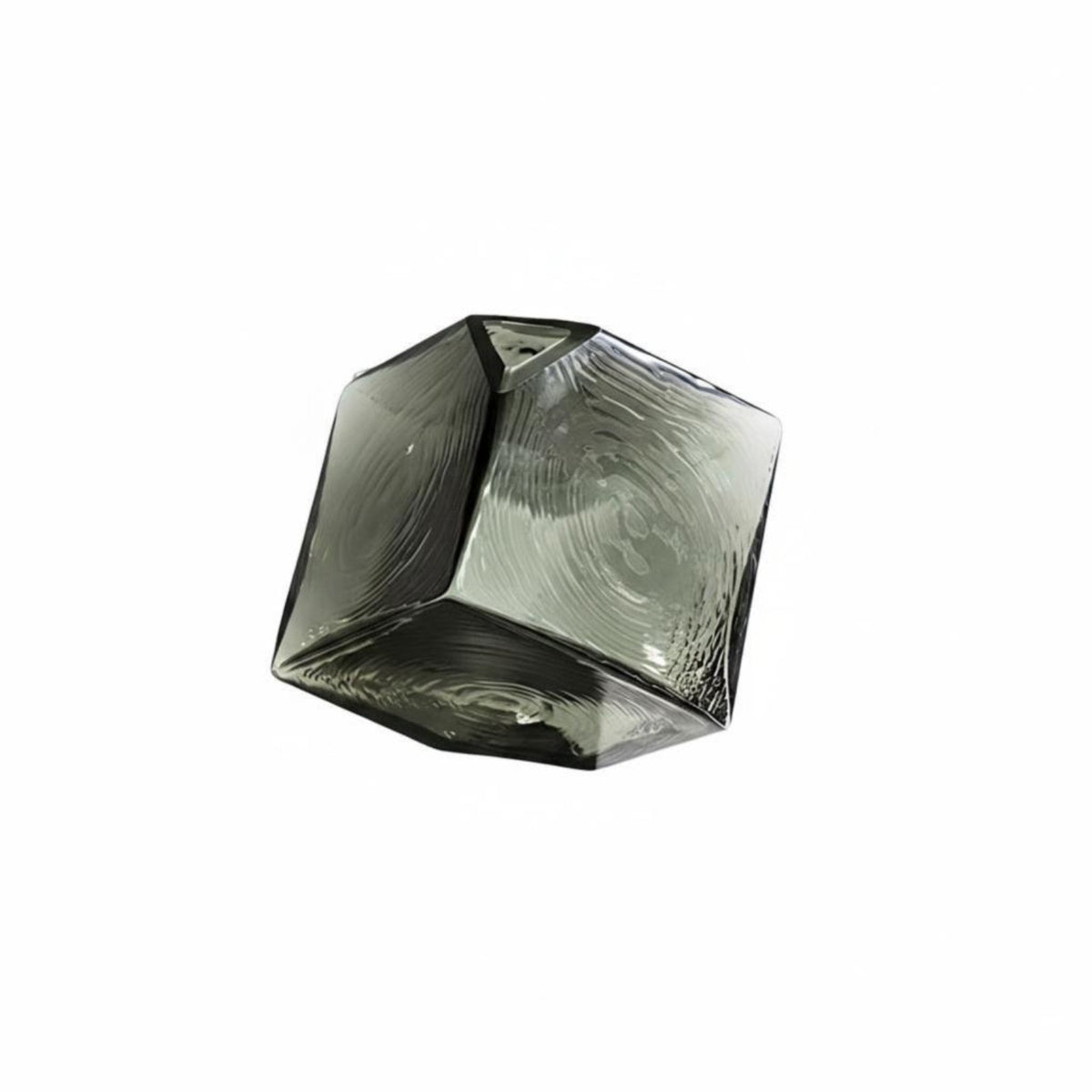 Geometric Glass Vase, Concave Cube, Hydroponic Flower Arrangement Decor