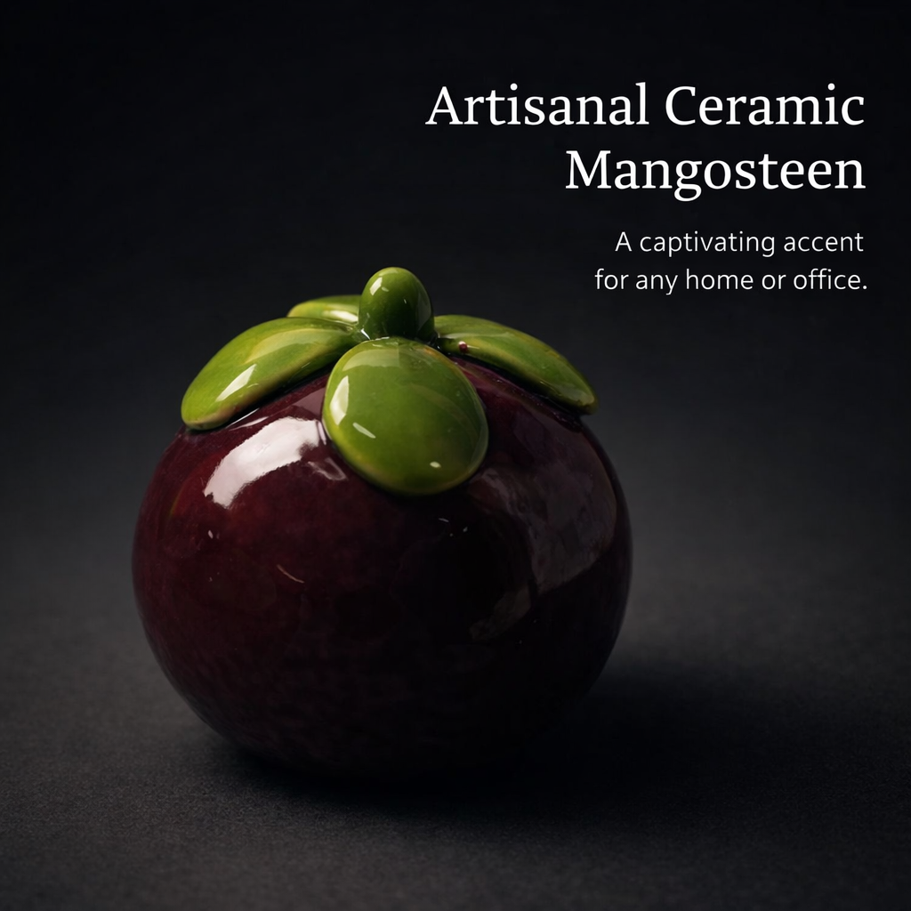 Home Decor Ceramic Fruit Ornament for Desk and Tea Tray, Porcelain Figurine with Glazed Finish
