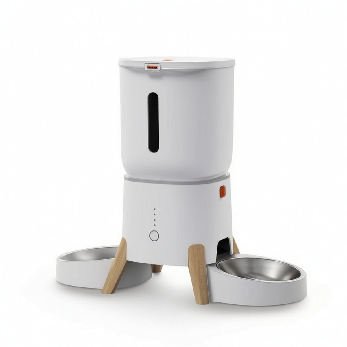 5L Automatic Cat Feeder with Two Bowls Transparent Automatic Cat Feeder with Double Bowl Stable for Indoor