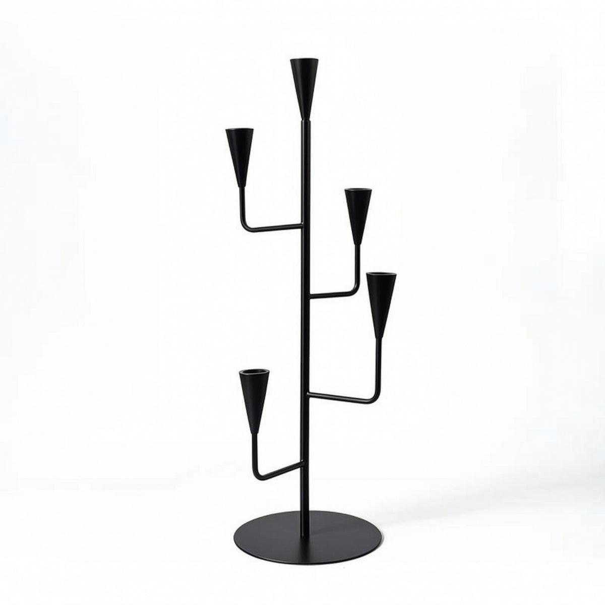 Branch Candlestick Holder Metal Five-Arm Candelabra Candle Holder with Five Cups for Mantel