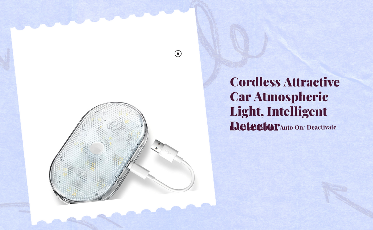 Cordless car LED strip, auto on/off
