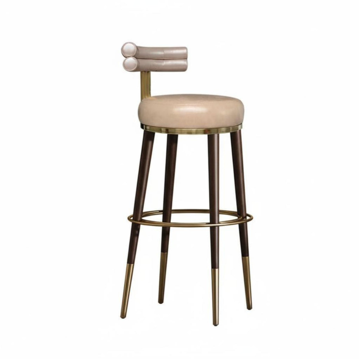 Woven Rear Supportrest High Stool Nordic Design Seating with Footrest Sturdy Construction for Homeowners, Interior Designers