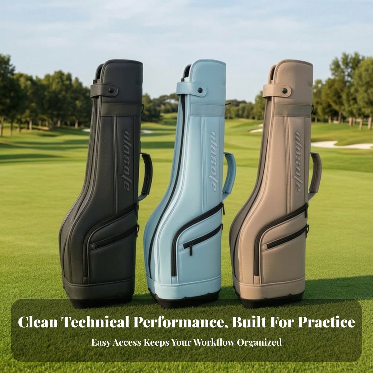 Travel-Friendly Golf Practice Bag | Holds 6 to 8 golf sticks, Convenient Front Zipper Pocket