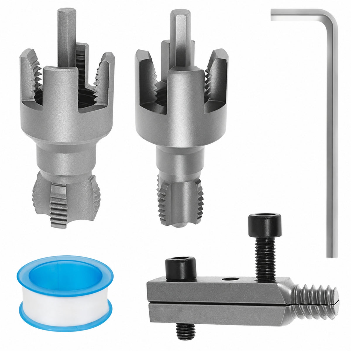 Faucet Extractor with Hex Key Machined Broken Pipe Thread Extractor Threaded