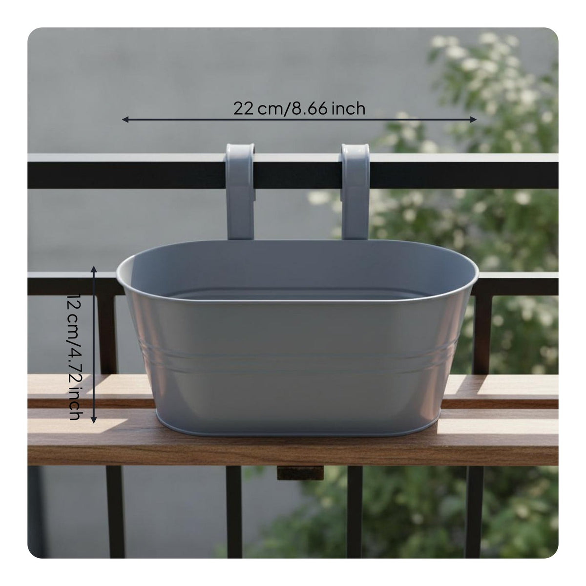 Detachable Hook Container Planter Long-Lasting Iron Hanging Container Planter