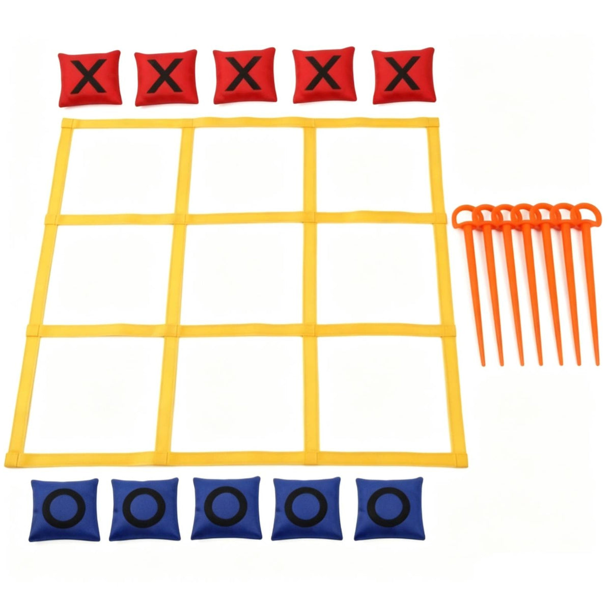 Portable Noughts and Crosses Toe Bean Bag Toss Game Interactive Noughts and Crosses Toe Game with Bean Bags Sturdy Washable for Family, Kids
