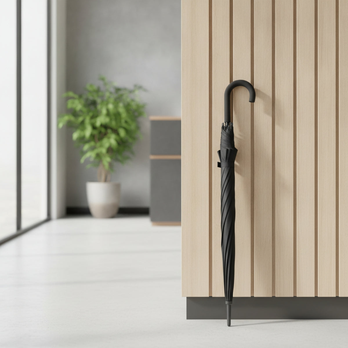 Slender Stick Umbrella Compact Long Umbrella Plain Water Repellent for Hotels, Businesses, Daily Commute, Events, Promotions