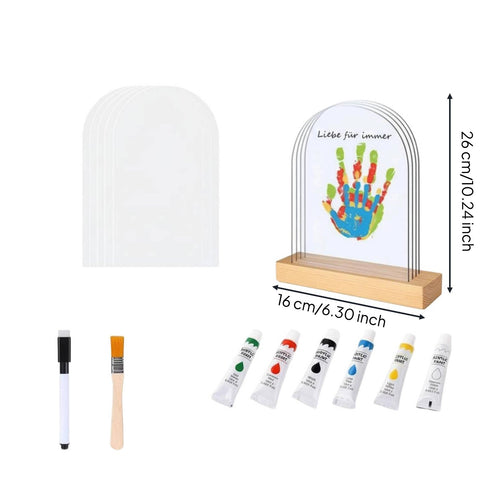 Family Handprint Frame Kit DIY Handprint Kit Create Memories Transparent Keepsake Frame for Couples, Parents, Anniversary, Christmas