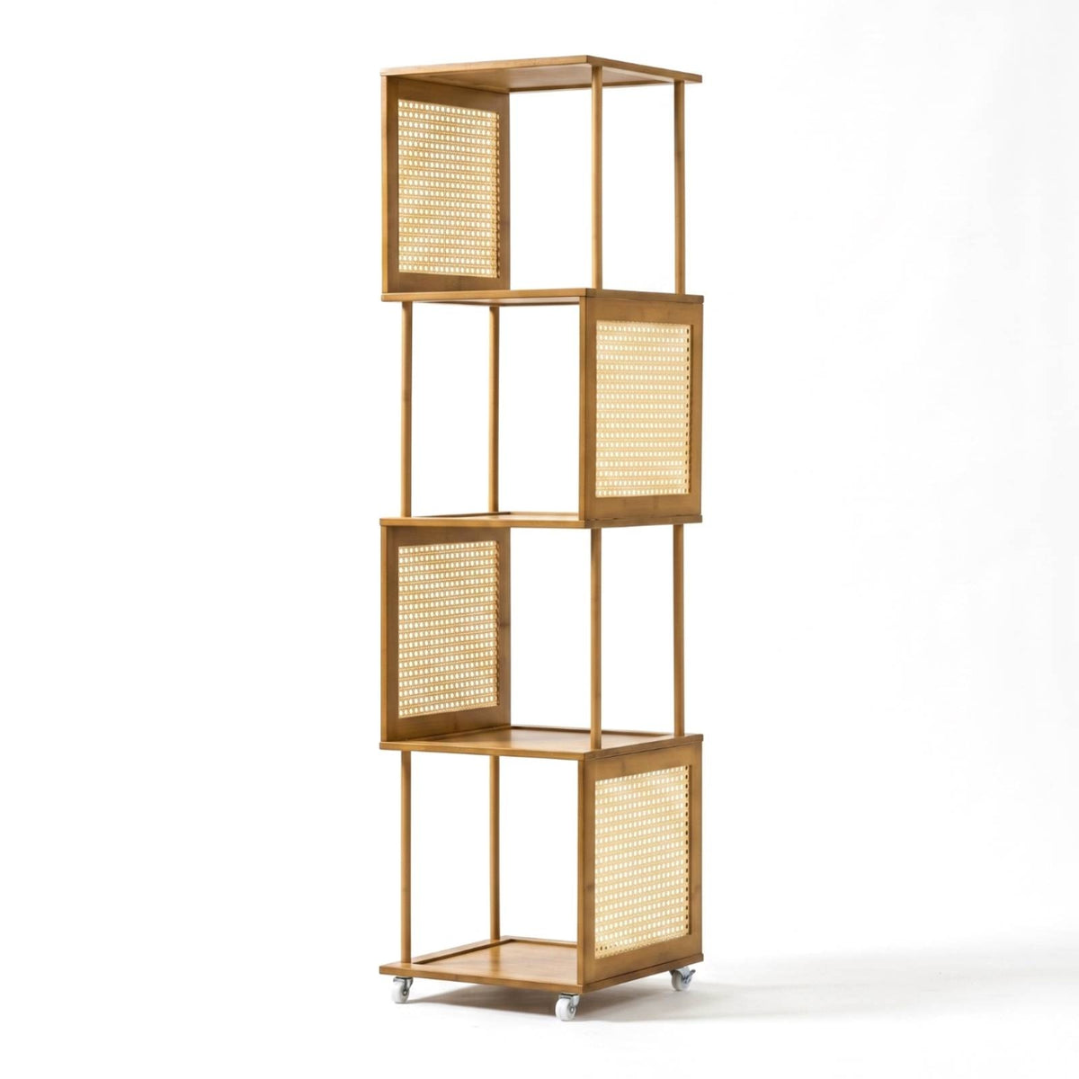 Rolling Shelf Cart Mobile Open Frame Cabinet Narrow for Beside Sofa