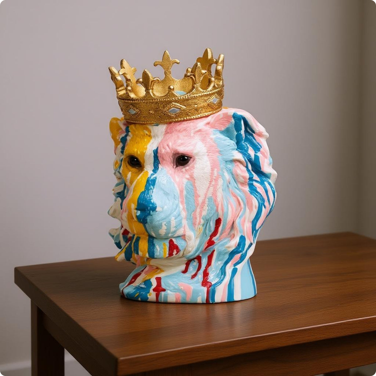 Creature-Head Bust Resin Tabletop Bust Multicolor