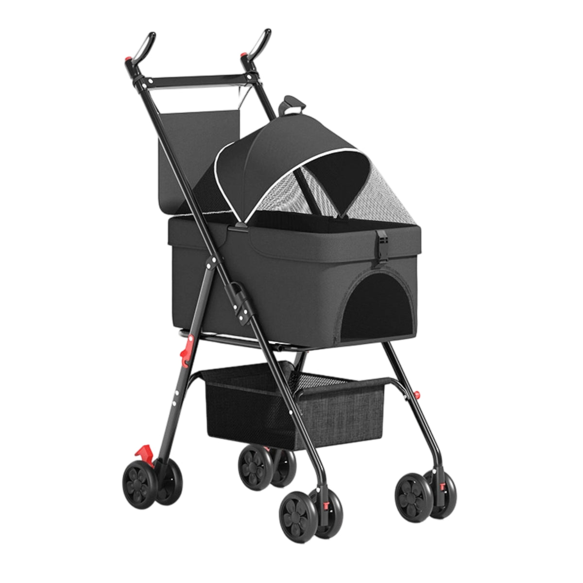 Pet Stroller with Detachable Carrier Portable for Outdoor Walks, Cats