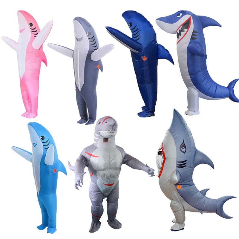 Halloween Shark Inflatable Costume for Role Play Party Stage Props