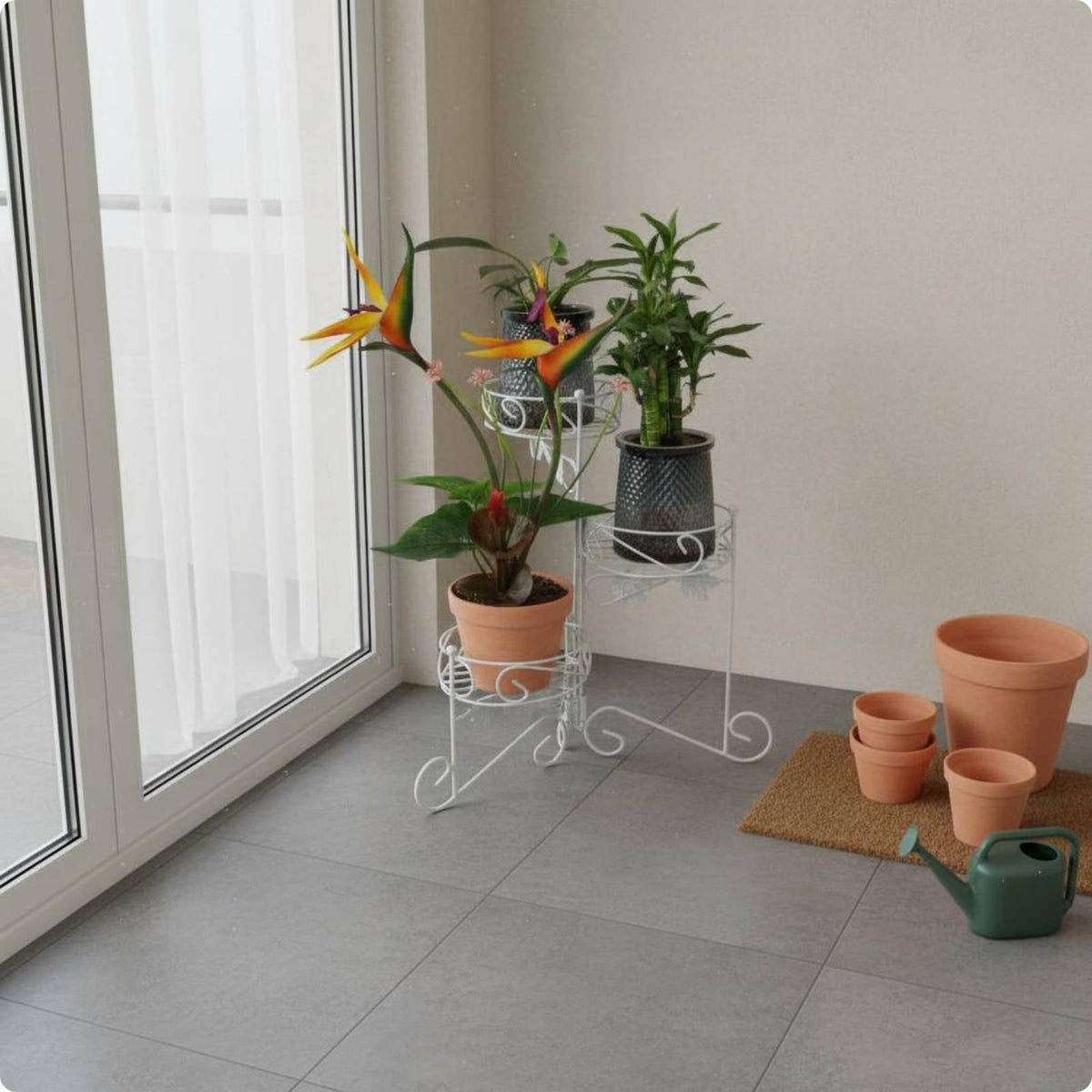 3 Tier Plant Stand European Design 3-Tier Plant Stand Maple Foliage Accent