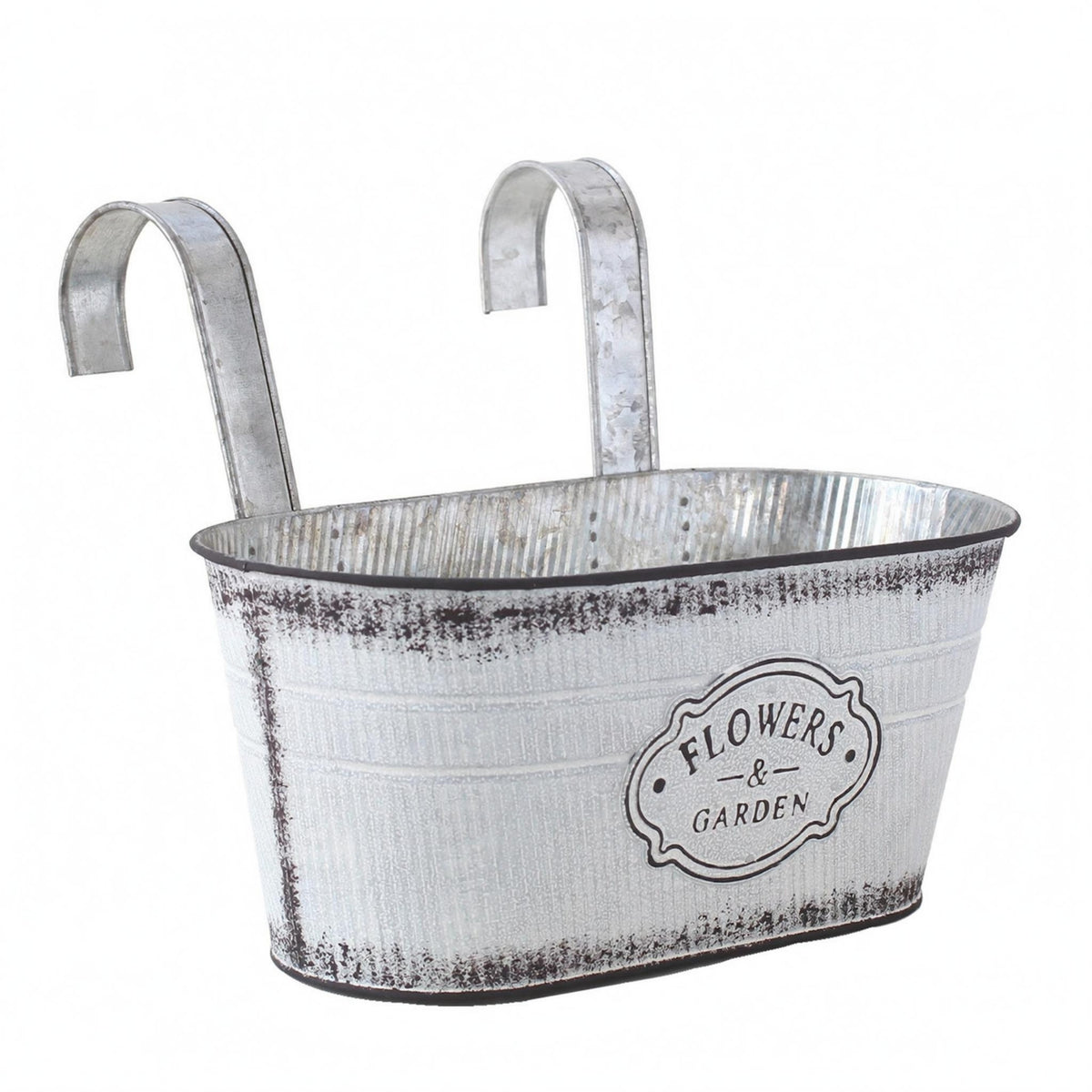 Galvanized Hanging Planter Drainage Hole Wall-Mounted Planter Basket Lightweight