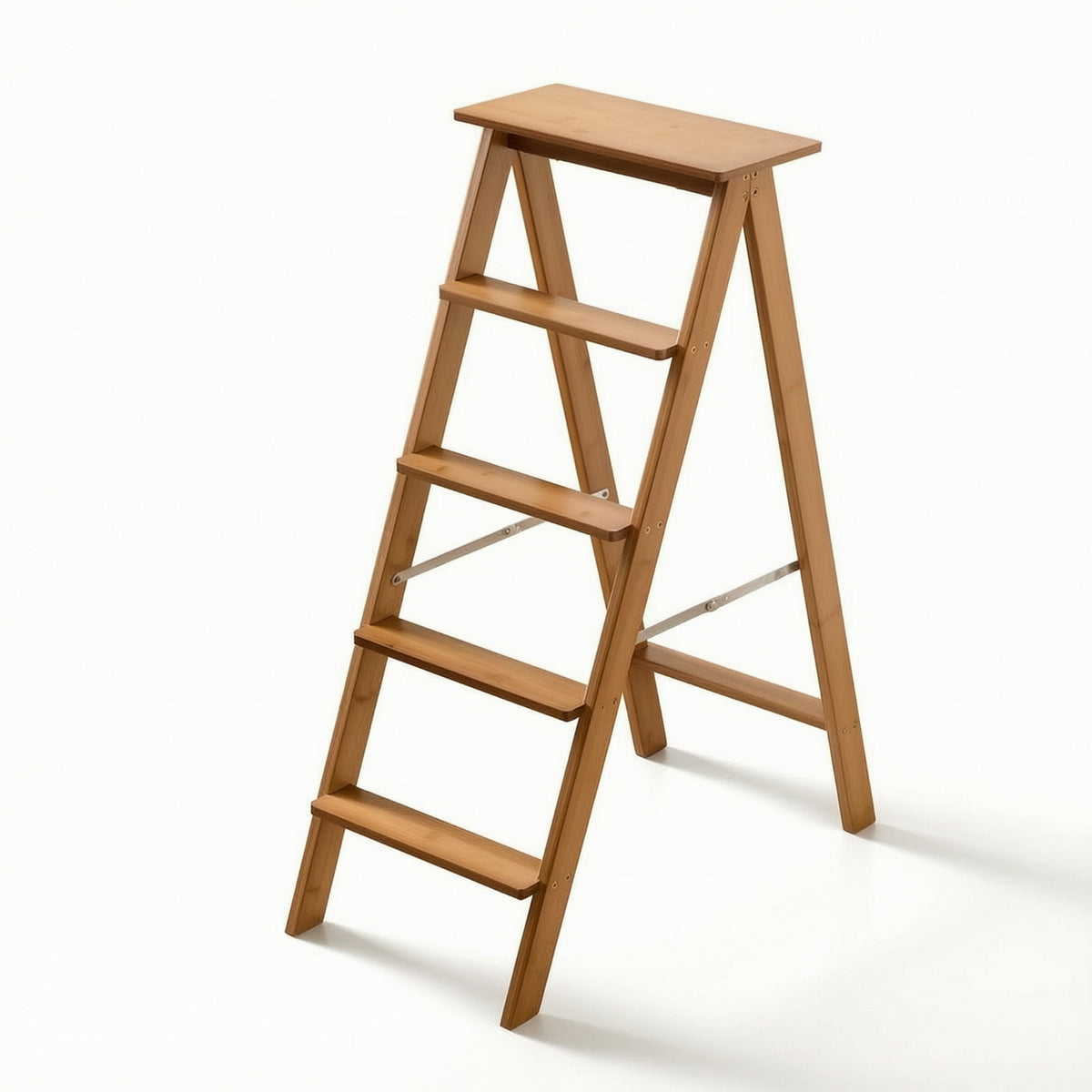 Five-Step Ladder Stable Folding Step Stool Portable Furniture for Kitchen, Library