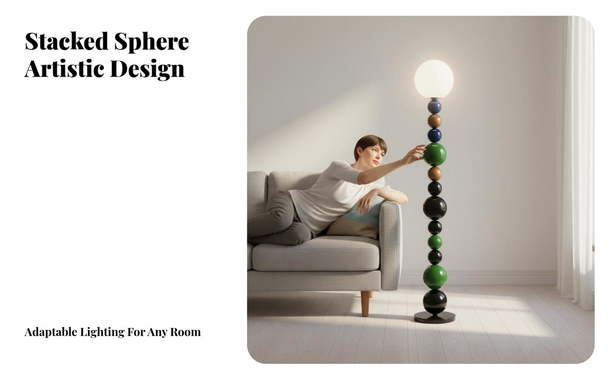 Minimalist Design Gourd Floor Lamp Artistic Decoration Modern Art Floor Lamp Stable Base Indoor Lighting Easy Assembly for Interior Designers, Design Enthusiasts, Living Room, Sofa Side, Guesthouse, Reading Nook