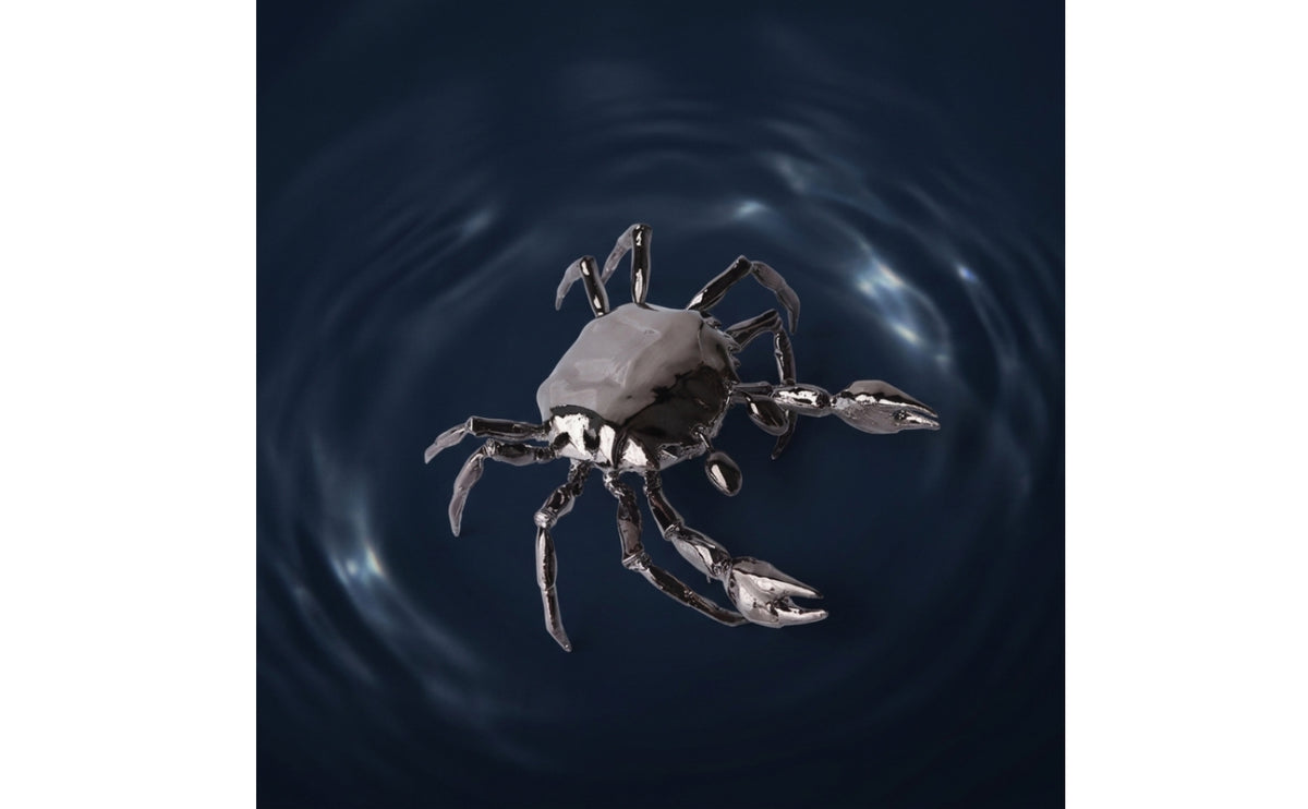 High-Quality Crab Figurine Electroplated Crab Sculpture Lustrous Figurine with Shell Faceted for Interior Designers, Art Collectors, Living Room, Entryway, Hotel Lobby, Office Reception