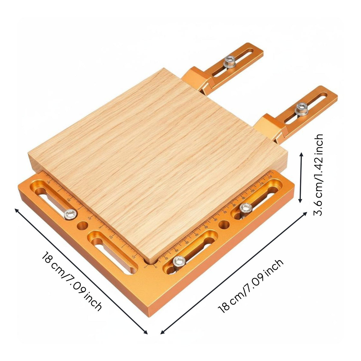 90 Degree Corner Clamp Precision Scale Right Angle Positioning Jig Aluminum Alloy Wood Panel Joining Clamp for Woodworkers, Furniture Making, Workshops