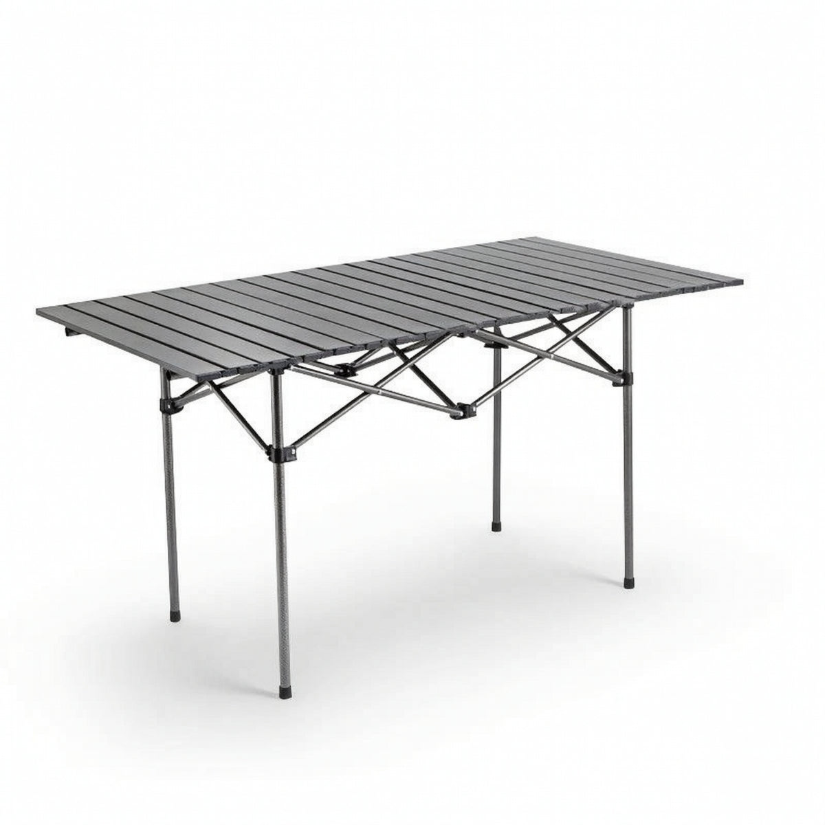 Folding Camping Table Foldable Portable Table Compact Furniture Slatted for Campers, Picnickers, Barbecue, Market Stalls
