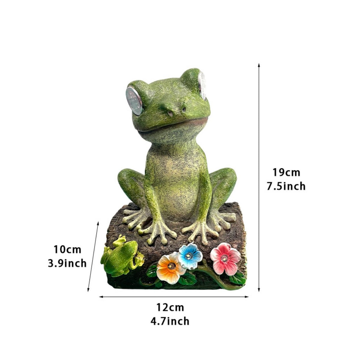 Solar-Powered Frog Figurine Automatic Dusk Lighting Solar Frog Statue for Yard