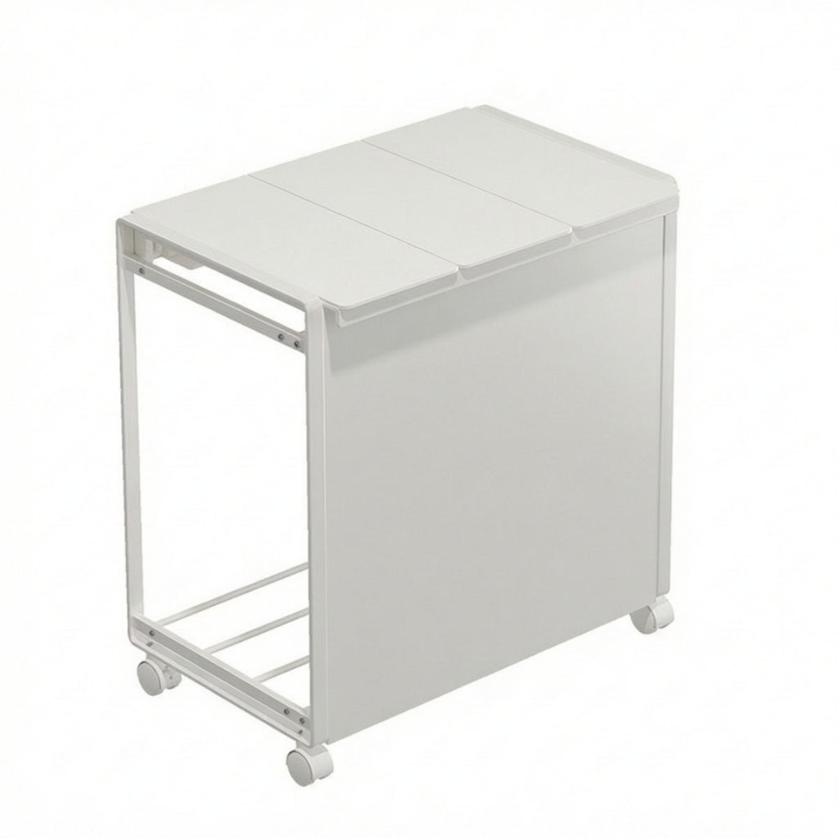 Trash Bag Holder Cart with Lid 3-Compartment Trash Bag Holder Cart Easy Access