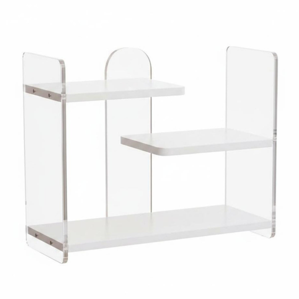 Acrylic Desk Shelf Space Saving Desktop Storage Rack Stable Base Display Stand for Women