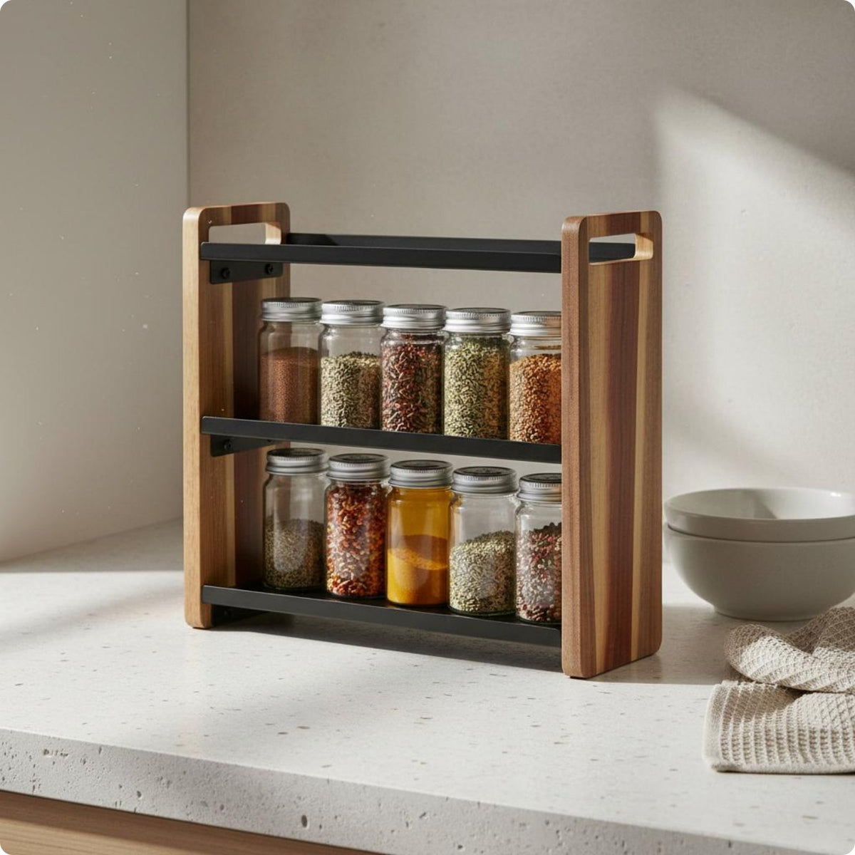 3-Tier Storage Rack Versatile Below-Sink Storage Minimalist Spice Organizer Design Rack Organizer for Kitchen
