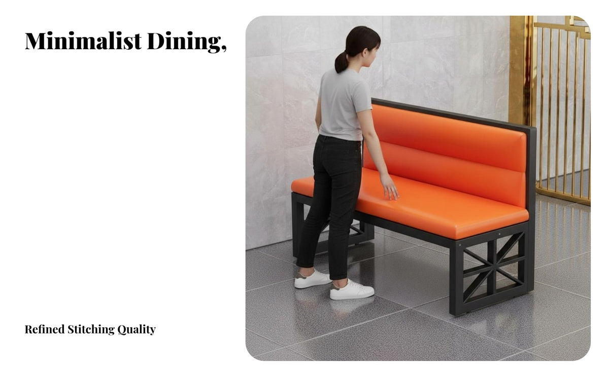 Modern Design Restaurant Booth and Table Set Easy to Clean Quick-Service Restaurant Table and Chair Heavy Duty Frame Diner Booth Seating Combination for Cafe Owners, Bar