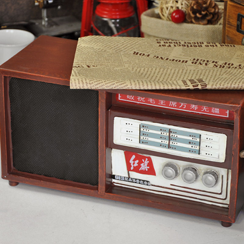 Vintage Iron Radio Model Ornament Photography Prop Home Decor
