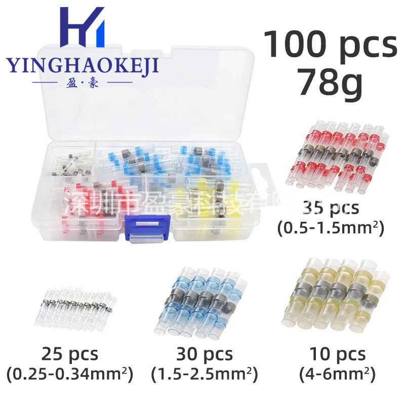 Waterproof Solder Seal Heat Shrink Butt Connectors (100 pcs)