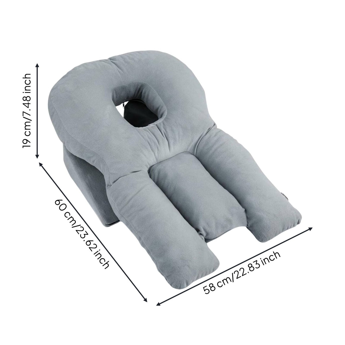 Face Down Pillow Removable Washable Cover Vitrectomy Support Pillow Breathable Design Adjustable Prone Headrest for Office Napping
