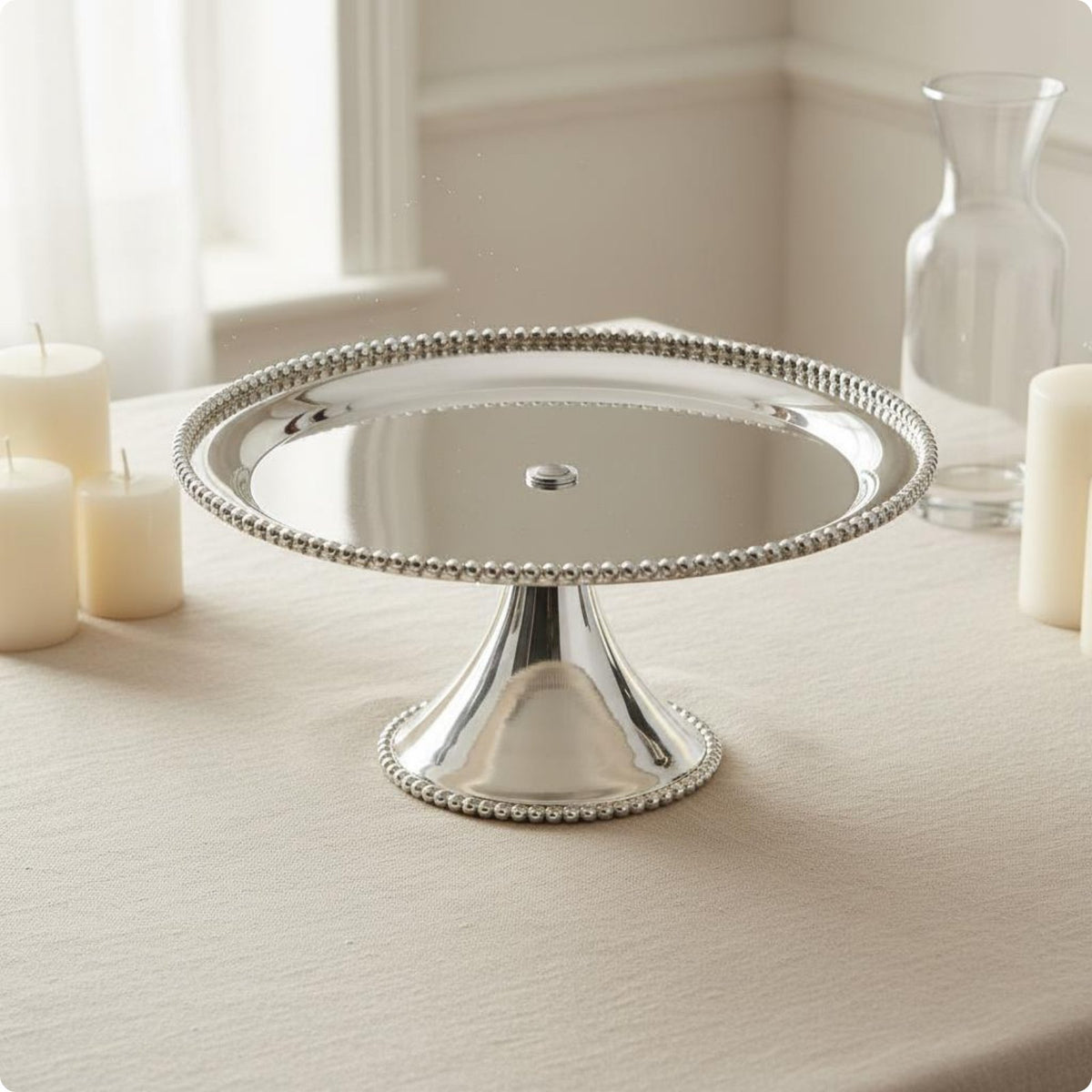 Pedestal Cake Stand Wedding Decoration footed Fruit Tray Elegant Single Tier Dessert Plate for Banquet