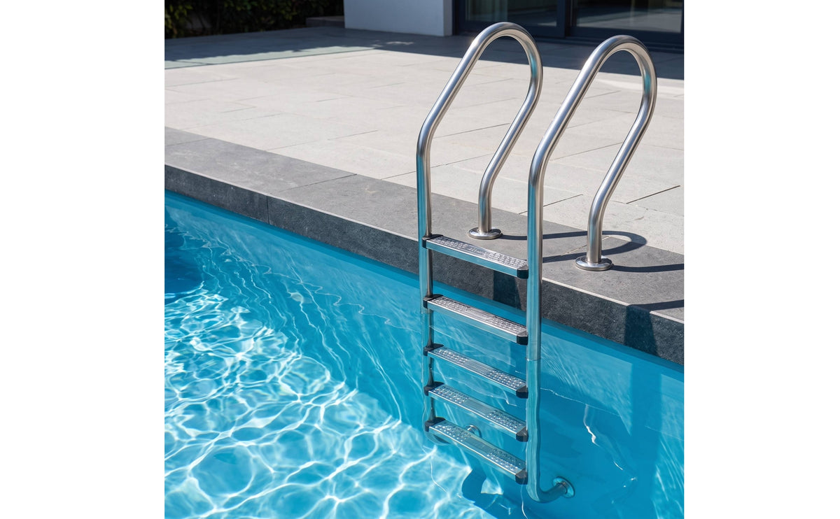 5-Step Stainless Steel Pool Ladder Corrosion-Resistant in-Ground Pool Ladder Long-Lasting Sturdy for Homeowners