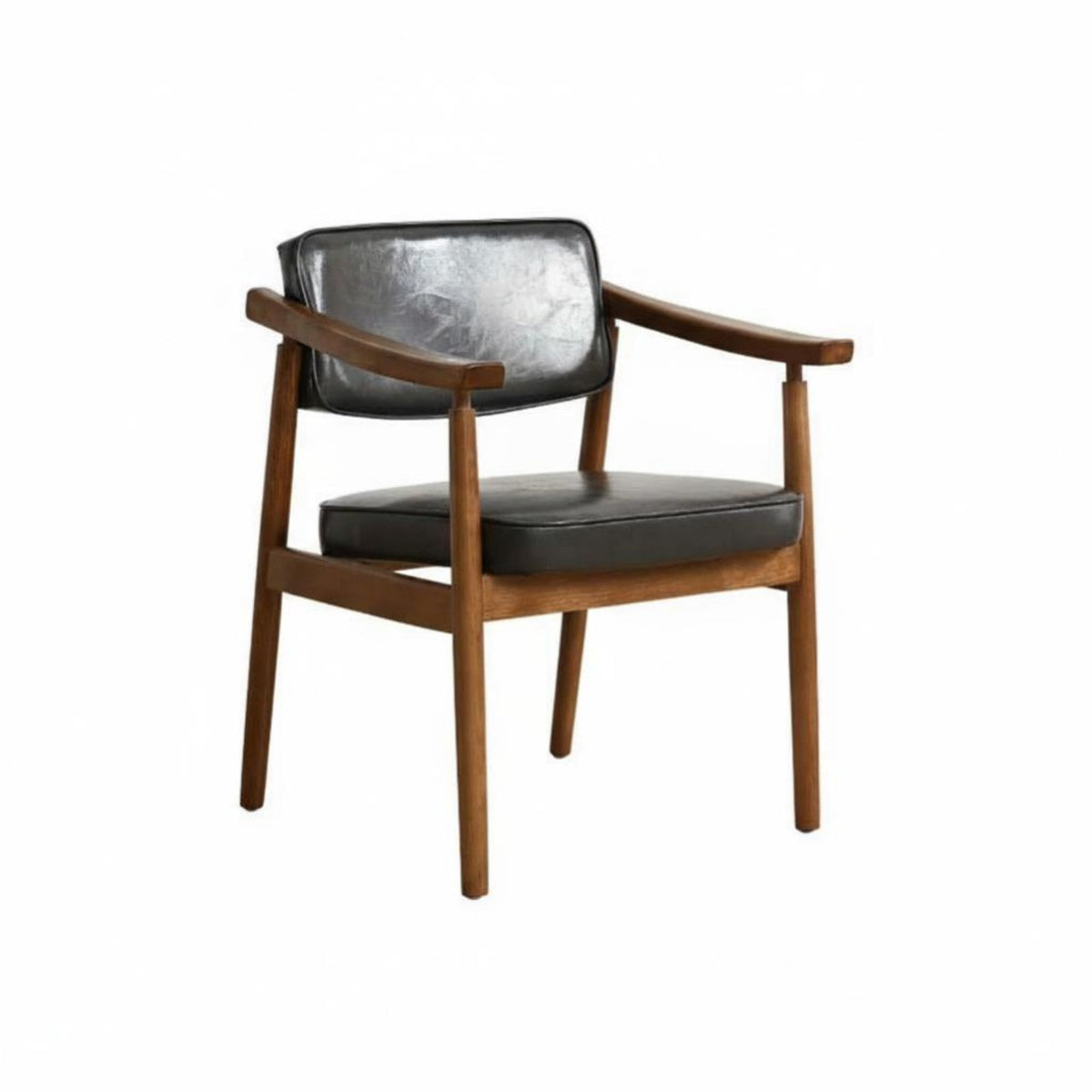 Nordic Design Upholstered Wooden Dining Chair Solid Wood Frame Armchair Minimalist Aesthetic Indoor Seating High-Density Foam Cushion for Office Workers, Homeowners, Interior Decorators, Meeting Room, Coffee Shop, Reading Nook, Bedroom