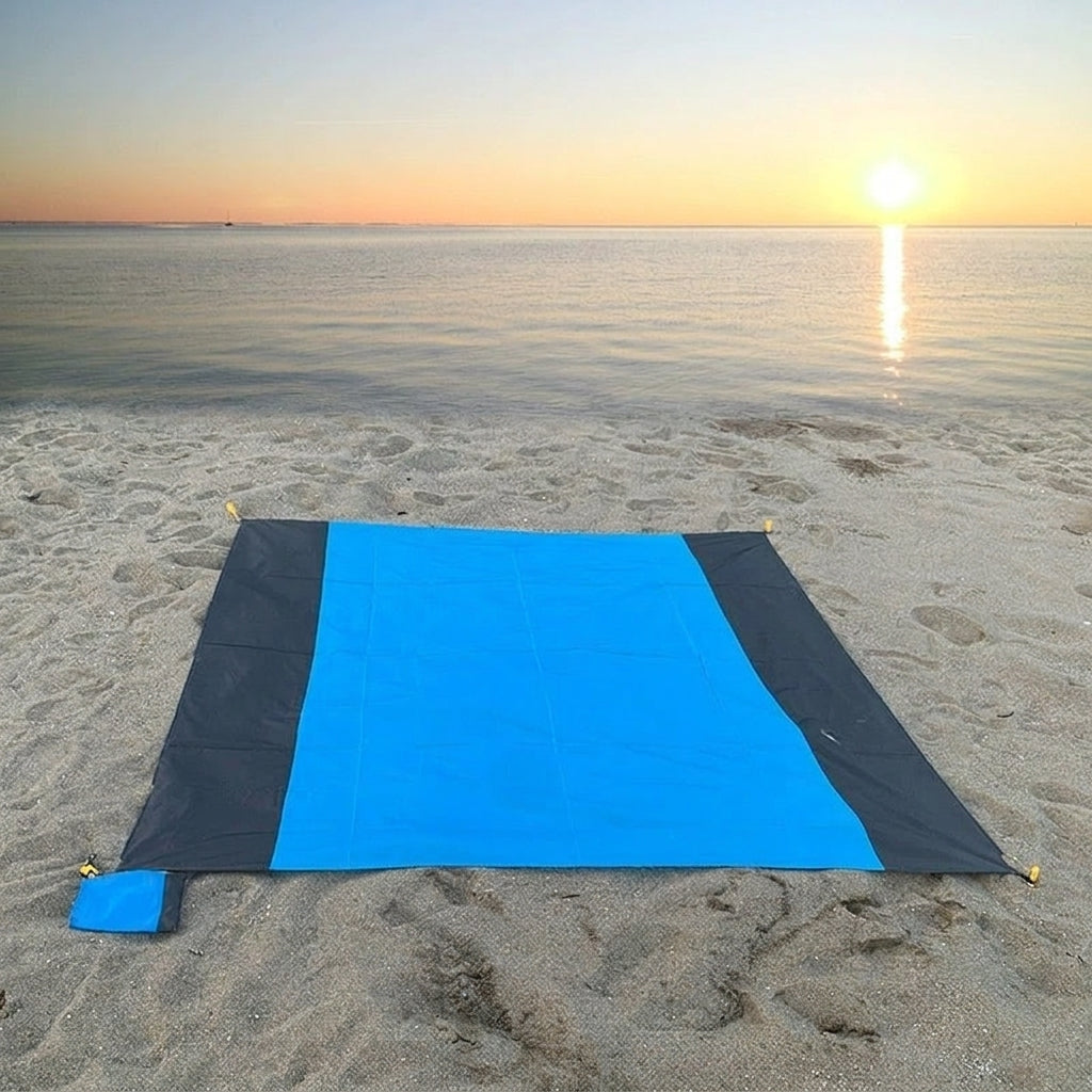 Picnic Blanket and Waterproof Blanket for Family, Large 210x200cm Oxford Cloth Camping Mat, Sandproof Beach Mat with Corner Loops, Hiking Mat