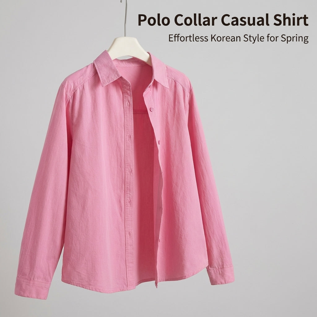 Ladies Long Sleeve Shirt with Embroidered Cartoon Detail for Spring, Casual Jacket with Front Patchwork Design for Women