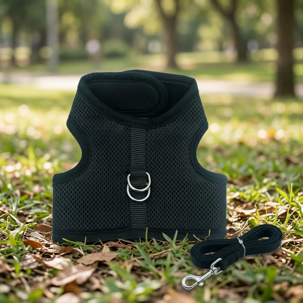 Cat Harness and Leash Set, Polyester Vest Walking Cat Harness for Outdoor Adventures, Customizable Sizing for Secure and Comfortable Leash Walking