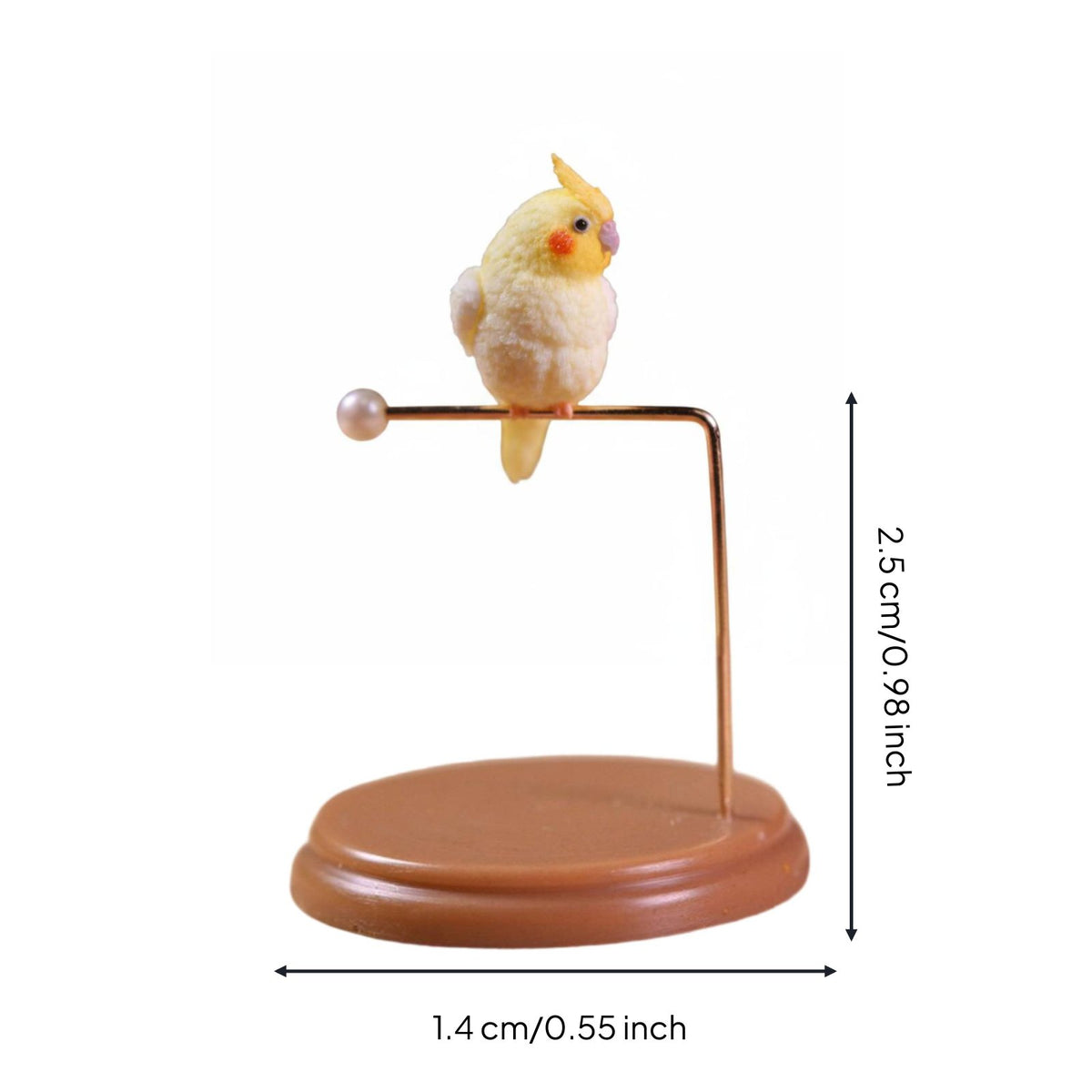 2 Pieces Mini Cockatiel Figurine Cute Cockatiel Bird Ornament Vivid Colors