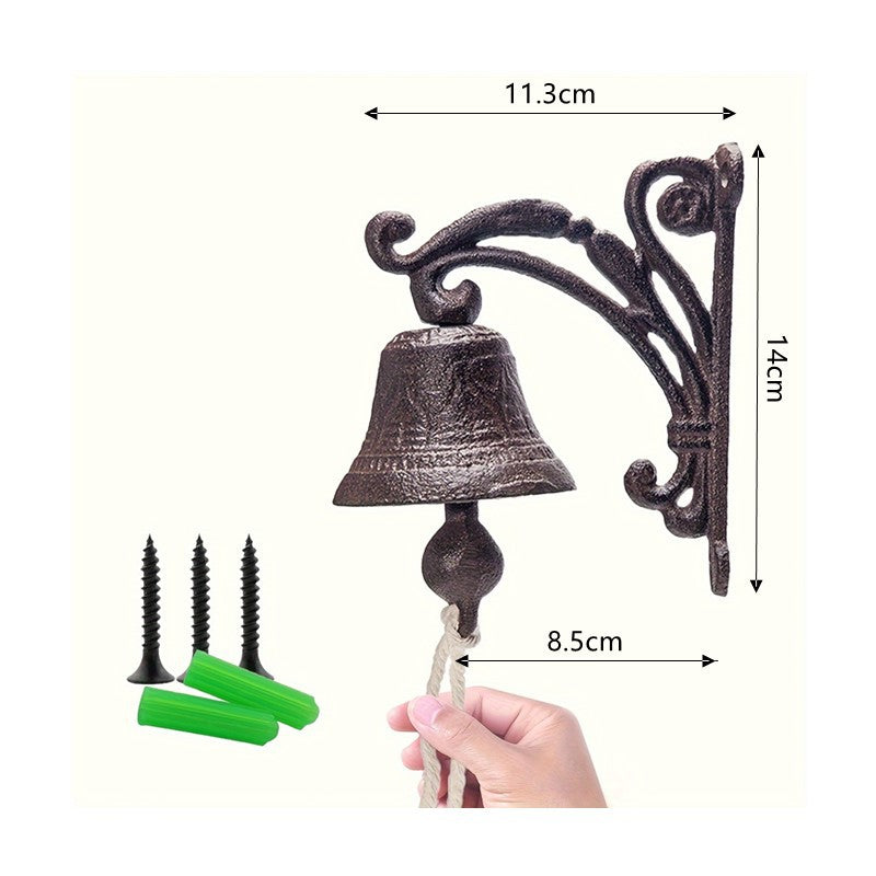 Rustic Vintage Cast Iron Metal Doorbell for Outdoor Wall