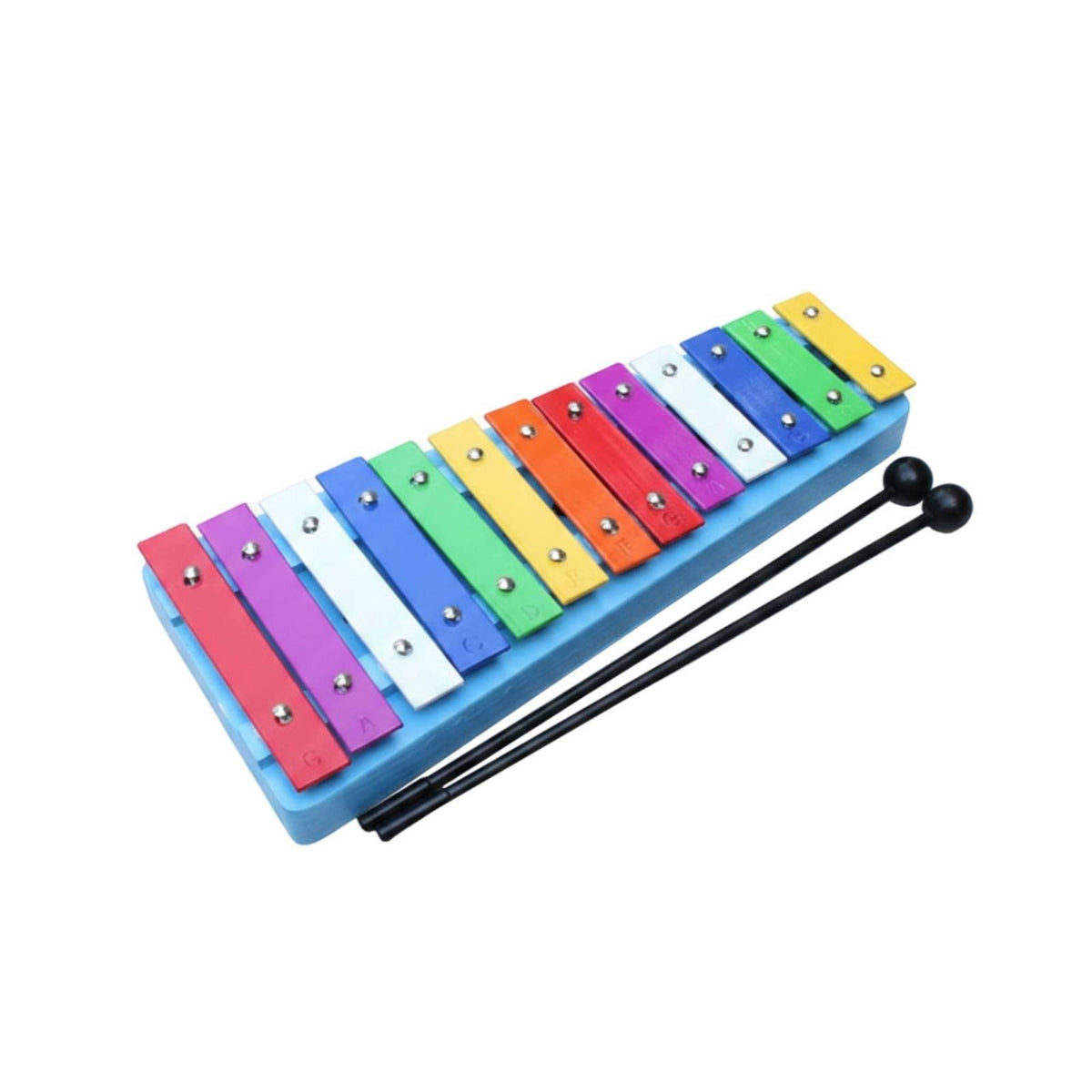 Includes Mallets Rectangular Base Music Instrument Clear Bright Sound 13-Tone Aluminum Bar Instrument Metal Xylophone
