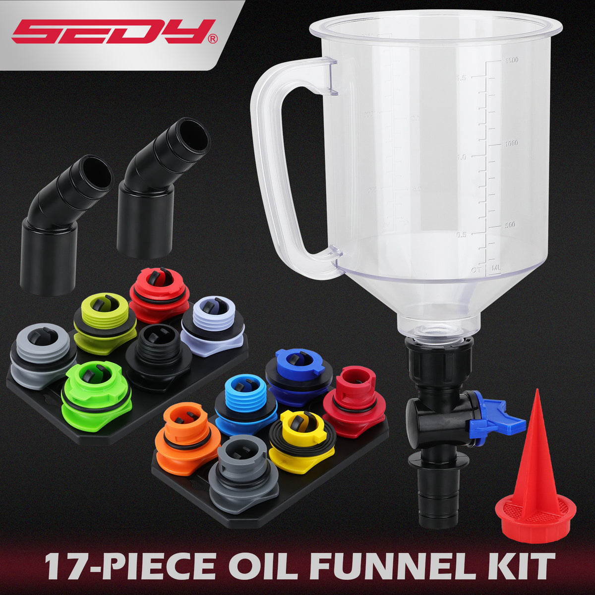 Multifunctional Car Funnel 18PC for Oil, Gasoline, Diesel, Antifreeze